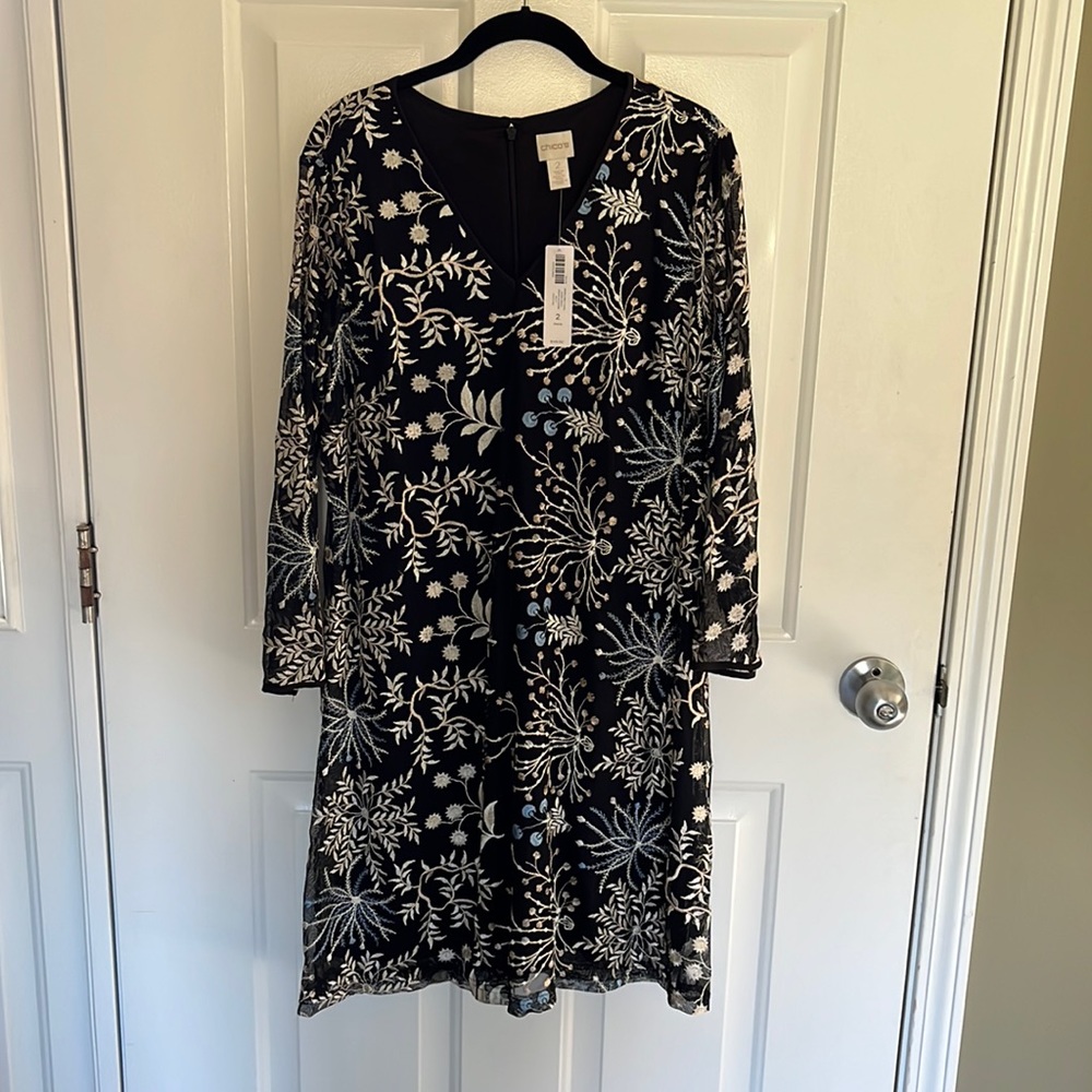 Chicos floral multi v neck dress
